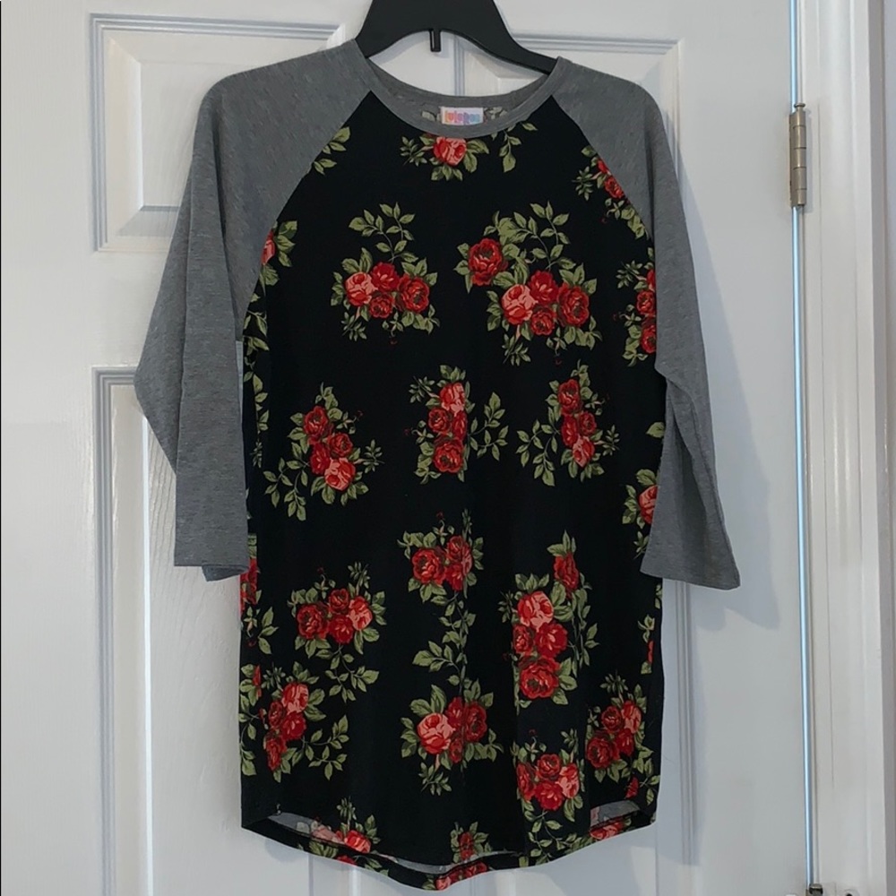 Floral baseball tee